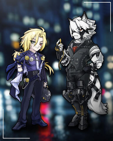 Hugo &amp; Lycoan Acrylic Stand Designs (Zenless Zone Zero)